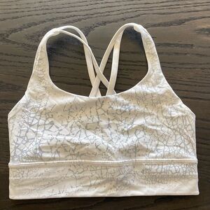 Lululemon Athletica White and Gray Patterned Sports Bra